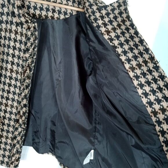 CAbi Houndstooth Jacket  Zip Up  Charcoal Tan Sz 12 Heritage Prep Preppy Hunting - Picture 9 of 12